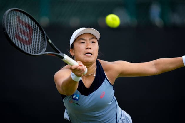 Lexus Nottingham Open - Day Four Janice Tjen competes during a quarterfinal doubles match at the 2026 Lexus Nottingham Open Women s tennis tournament at the Nottingham Tennis Centre in Nottingham, England, on June 18, 2026. Nottingham Great Britain United Kingdom  Copyright: xOwenxHammondx originalFilename:hammond-2026lexu260618_npwaO.jpg