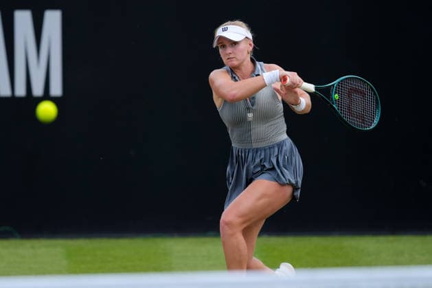 Lexus Nottingham Open - Day Four Taylah Preston in action during the Round of 16 Singles match at the 2026 Lexus Nottingham Open Women s tennis tournament at the Nottingham Tennis Centre in Nottingham, England, on June 18, 2026. Nottingham Great Britain United Kingdom  Copyright: xOwenxHammondx originalFilename:hammond-2026lexu260618_npYKm.jpg