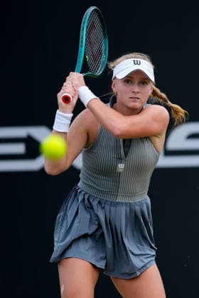 Lexus Nottingham Open - Day Four Taylah Preston in action during the Round of 16 Singles match at the 2026 Lexus Nottingham Open Women s tennis tournament at the Nottingham Tennis Centre in Nottingham, England, on June 18, 2026. Nottingham Great Britain United Kingdom  Copyright: xOwenxHammondx originalFilename:hammond-2026lexu260618_npYIB.jpg