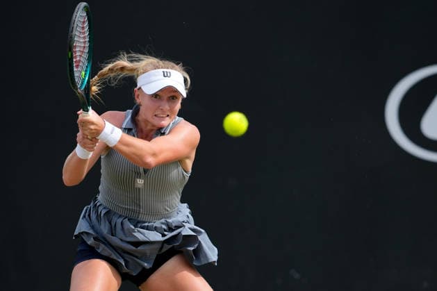 Lexus Nottingham Open - Day Four Taylah Preston in action during the Round of 16 Singles match at the 2026 Lexus Nottingham Open Women s tennis tournament at the Nottingham Tennis Centre in Nottingham, England, on June 18, 2026. Nottingham Great Britain United Kingdom  Copyright: xOwenxHammondx originalFilename:hammond-2026lexu260618_npcff.jpg