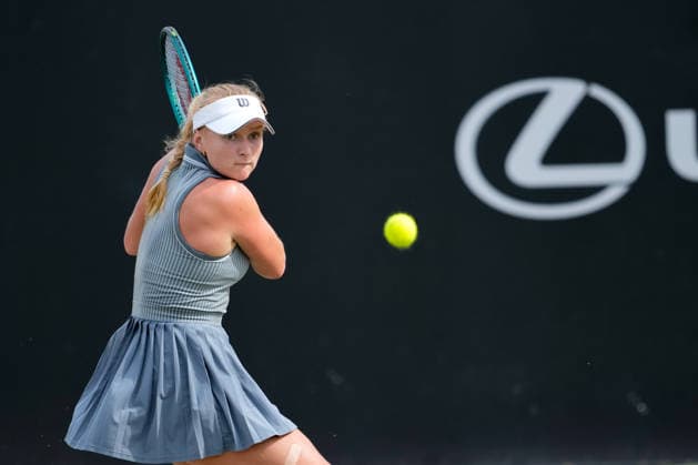Lexus Nottingham Open - Day Four Taylah Preston in action during the Round of 16 Singles match at the 2026 Lexus Nottingham Open Women s tennis tournament at the Nottingham Tennis Centre in Nottingham, England, on June 18, 2026. Nottingham Great Britain United Kingdom  Copyright: xOwenxHammondx originalFilename:hammond-2026lexu260618_npjDR.jpg