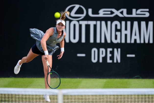 Lexus Nottingham Open - Day Four Taylah Preston in action during the Round of 16 Singles match at the 2026 Lexus Nottingham Open Women s tennis tournament at the Nottingham Tennis Centre in Nottingham, England, on June 18, 2026. Nottingham Great Britain United Kingdom  Copyright: xOwenxHammondx originalFilename:hammond-2026lexu260618_npLst.jpg