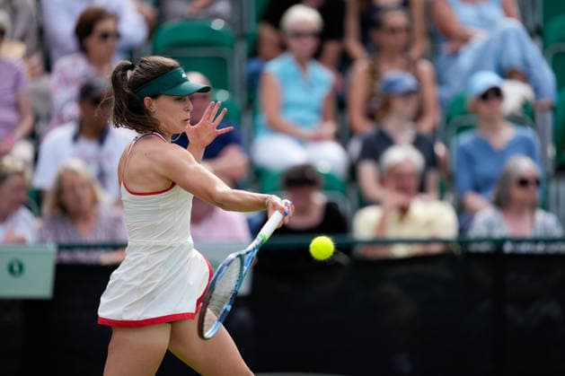 Lexus Nottingham Open - Day Four Maia Lumsden competes during the quarterfinal doubles match at the 2026 Lexus Nottingham Open Women s tennis tournament at the Nottingham Tennis Centre in Nottingham, England, on June 18, 2026. Nottingham Great Britain United Kingdom  Copyright: xOwenxHammondx originalFilename:hammond-2026lexu260618_npiic.jpg