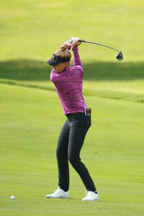 Meijer LPGA, Golf Damen Classic BELMONT, MICHIGAN - JUNE 18: Jessica Porvasnik of the United States plays her shot on the 8th hole during the first round of the Meijer LPGA Classic for Simply Give golf tournament at Blythefield Country Club in Belmont, MI, USA Thursday, June 18, 2026. Belmont Michigan United States  Copyright: xJorgexLemusx originalFilename:lemus-meijerlp260618_np9tI.jpg