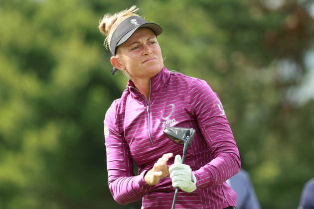 Meijer LPGA, Golf Damen Classic BELMONT, MICHIGAN - JUNE 18: Jessica Porvasnik of the United States plays her tee shot on the 9th hole during the first round of the Meijer LPGA Classic for Simply Give golf tournament at Blythefield Country Club in Belmont, MI, USA Thursday, June 18, 2026. Belmont Michigan United States  Copyright: xJorgexLemusx originalFilename:lemus-meijerlp260618_npH1d.jpg