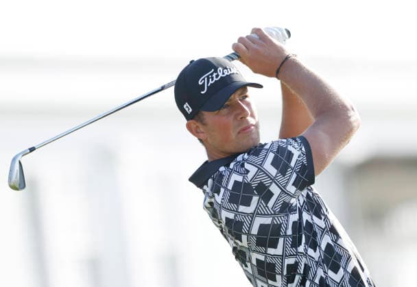 Niklas Norgaard of Denmark tees off on the 14th hole during the first round of the 126th U.S. Open Golf Championship at Shinnecock Hills Golf Club in Southampton, NY, on Thursday, June 18, 2026.  NYC20260618903 JOHNxANGELILLO