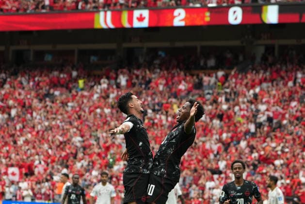 Canada v Qatar - FIFA World Cup, WM, Weltmeisterschaft, Fussball 2026 - Group B VANCOUVER, CANADA - JUNE 18: Jonathan David (10) of Canada celebrates after scoring a goal during the 2026 FIFA World Cup First Stage Group B match between Canada and Qatar at BC Place Stadium in Vancouver, Canada on June 18, 2026. Ercin Erturk Anadolu British Columbia Canada. Editorial use only. Please get in touch for any other usage.  Copyright: x2026xAnadoluxErcinxErturkx