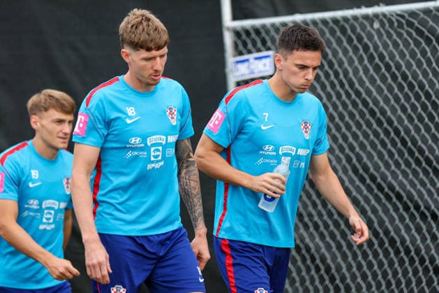 Croatia Training And press conference, PK, Pressekonferenz - FIFA World Cup, WM, Weltmeisterschaft, Fussball 2026 Kristijan Jakic and Nikola Moro of Croatia during the training session at training centre at Episcopal High School on June 18, 2026 in Alexandria, Virginia.  IgorxKralj PIXSELL