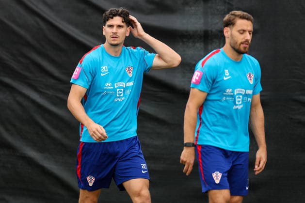 Croatia Training And press conference, PK, Pressekonferenz - FIFA World Cup, WM, Weltmeisterschaft, Fussball 2026 Igor Matanovic and Nikola Vlasic of Croatia during the training session at training centre at Episcopal High School on June 18, 2026 in Alexandria, Virginia.  IgorxKralj PIXSELL