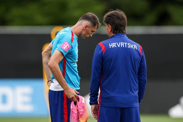 Croatia Training And press conference, PK, Pressekonferenz - FIFA World Cup, WM, Weltmeisterschaft, Fussball 2026 Ante Budimir of Croatia and head coach of Croatia Zlatko Dalic during the training session at training centre at Episcopal High School on June 18, 2026 in Alexandria, Virginia.  IgorxKralj PIXSELL