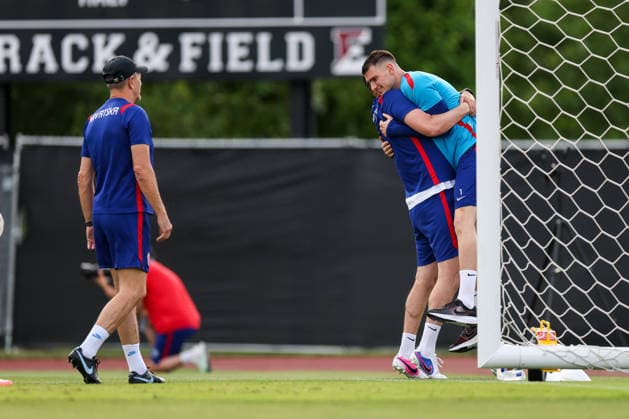 Croatia Training And press conference, PK, Pressekonferenz - FIFA World Cup, WM, Weltmeisterschaft, Fussball 2026 Coach of Croatia Danijel Subasic and Dominik Livakovic of Croatia during the training session at training centre at Episcopal High School on June 18, 2026 in Alexandria, Virginia.  IgorxKralj PIXSELL