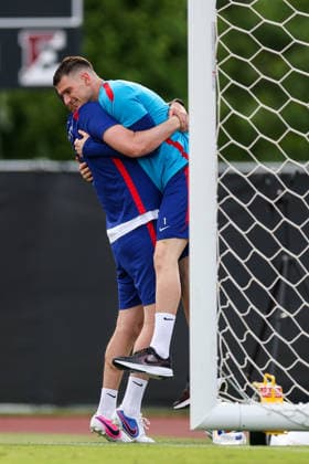 Croatia Training And press conference, PK, Pressekonferenz - FIFA World Cup, WM, Weltmeisterschaft, Fussball 2026 Coach of Croatia Danijel Subasic and Dominik Livakovic of Croatia during the training session at training centre at Episcopal High School on June 18, 2026 in Alexandria, Virginia.  IgorxKralj PIXSELL