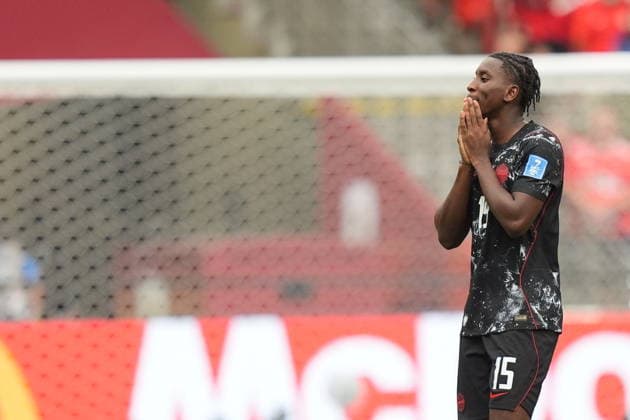 Canada v Qatar - FIFA World Cup, WM, Weltmeisterschaft, Fussball 2026 - Group B VANCOUVER, CANADA - JUNE 18: Moise Bombito of Canada reacts after Ismael Kone got injured in his leg during the 2026 FIFA World Cup First Stage Group B match between Canada and Qatar at BC Place Stadium in Vancouver, Canada on June 18, 2026. Ercin Erturk Anadolu British Columbia Canada. Editorial use only. Please get in touch for any other usage.  Copyright: x2026xAnadoluxErcinxErturkx