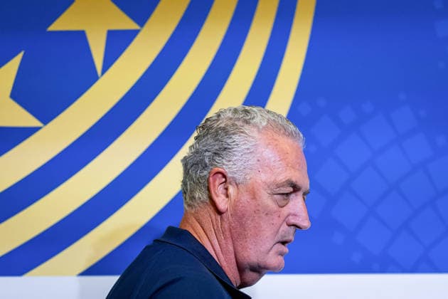 Paraguay s head coach, Gustavo Alfaro, arrives at a press conference, PK, Pressekonferenz in San Francisco, California, United States, 18 June 2026. Panama national team, Nationalteam Training in San Francisco !ACHTUNG: NUR REDAKTIONELLE NUTZUNG!  Copyright: xMIGUELxGUTIÉRREZx GR5020 20260618-55020640953_1