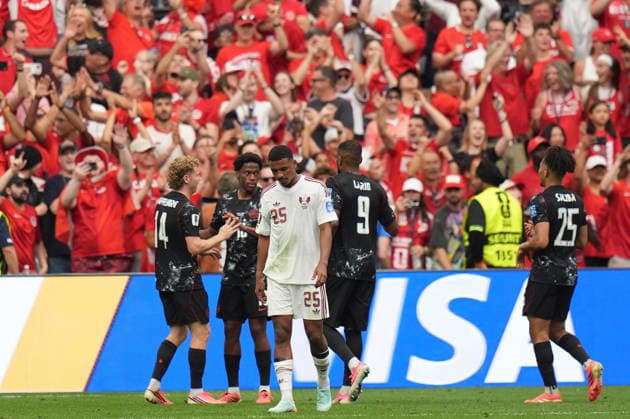Canada v Qatar - FIFA World Cup, WM, Weltmeisterschaft, Fussball 2026 - Group B VANCOUVER, CANADA - JUNE 18: Jonathan David of Canada celebrates with his teammates after scoring a hat-trick during the 2026 FIFA World Cup First Stage Group B match between Canada and Qatar at BC Place Stadium in Vancouver, Canada on June 18, 2026. Ercin Erturk Anadolu British Columbia Canada. Editorial use only. Please get in touch for any other usage.  Copyright: x2026xAnadoluxErcinxErturkx