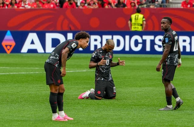 Canada v Qatar - FIFA World Cup, WM, Weltmeisterschaft, Fussball 2026 - Group B VANCOUVER, CANADA - JUNE 18: Canada s Derek Cornelius (13) celebrates during the 2026 FIFA World Cup Group B match between Canada and Qatar at BC Place Stadium in Vancouver, Canada, on June 18, 2026. Ercin Erturk Anadolu Vancouver Canada. Editorial use only. Please get in touch for any other usage.  Copyright: x2026xAnadoluxErcinxErturkx