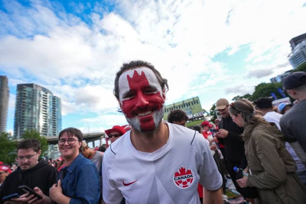 FIFA Fan Festival in Toronto TORONTO, CANADA - JUNE 18 : People gather to watch the World Cup 2026 Group B match between Canada v Qatar at FIFA Fan Festival in Toronto, Ontario, Canada on June 18, 2026. Mert Alper Dervis Anadolu Ontario Canada. Editorial use only. Please get in touch for any other usage.  Copyright: x2026xAnadoluxMertxAlperxDervisx