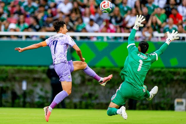 FIFA World Cup, WM, Weltmeisterschaft, Fussball 2026 MEXICO VS SOUTH KOREA FIFA WORLD CUP 2026 MEXICO VS SOUTH KOREA MEXICO VS SOUTH KOREA 18062026 GUADALAJARA, JALISCO. Action photo of SON Heungmin (7) of South Korea and Raul Rangel (R) of Mexico, during Round 1 Group A game of the FIFA World Cup 2026, held at the Estadio Guadalajara at Guadalajara, Jalisco. . Foto de accion de SON Heungmin (7) de Corea del Sur y Raul Rangel (D) de Mexico durante juego de Ronda 1 del Grupo A de la Copa del Mundo 2026 de la FIFA, celebrado en el Estadio Guadalajara en Guadalajara, Jalisco. PHOTO BY IMAGENSHOP AGENCIA FOTOGRAFICA GUADALAJARA JALISCO MEXICO