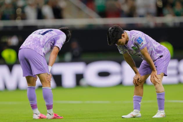 FIFA World Cup, WM, Weltmeisterschaft, Fussball 2026 - Group A - Mexico vs South Korea South Korean players react at the end of a Group A match in the FIFA World Cup 2026 Mexico against South Korea at Akron Stadium in Guadalajara, Mexico, 18 June 2026. GUADALAJARA Mexico  Copyright: xFranciscoxGuascox