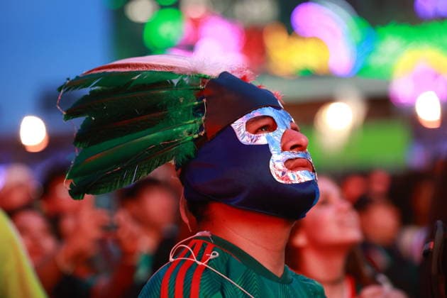 FIFA World Cup, WM, Weltmeisterschaft, Fussball 2026 - Group A - Mexico vs South Korea Fans in Mexico react during the broadcast of the FIFA World Cup 2026 match between Mexico and South Korea at the Fan Fest in the Zócalo in Mexico City, Mexico, 18 June 2026. MEXICO CITY Mexico  Copyright: xTomásxPérezx