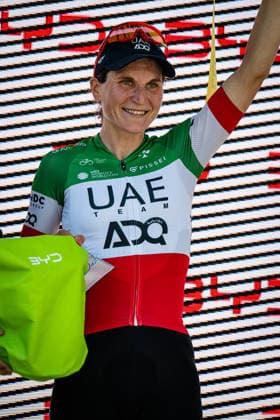 LONGO BORGHINI Elisa: Tour de Suisse - Women 2026 - 2. Stage LONGO BORGHINI Elisa ( ITA ) UAE Team ADQ Stage Winner - Award Ceremony Medal Ceremony Podium - Hochformat hoch vertikal Portrait - Event Veranstaltung: Tour de Suisse - 2. Stage - Elite Women - Category Kategorie: Cycling - Road cycling, Rad, Radsport, Strasse - Cycling Tour - Elite Women - WWT - Location Ort: Europe Switzerland - Start & Finish: Locarno - Discipline: Road Race ( RR ) - Cycling Tour - Distance: 105,6 km - Date Datum: 18.06.2026 Thursday -