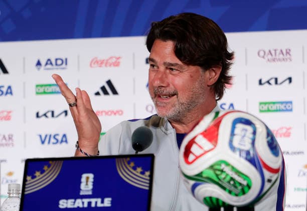 (260619) -- SEATTLE, June 19, 2026 -- Mauricio Pochettino, head coach of the United States, attends a press conference, PK, Pressekonferenz ahead of a group D match between the United States and Australia at the 2026 FIFA World Cup, WM, Weltmeisterschaft, Fussball in Seattle, the United States, June 18, 2026. (Photo by Xinhua) (SP)U.S.-SEATTLE-FOOTBALL-FIFA WORLD CUP-PRESS CONFERENCE-USA ArthurxDong 