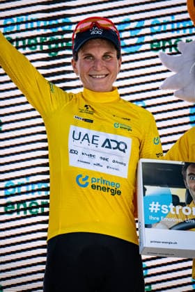 LONGO BORGHINI Elisa: Tour de Suisse - Women 2026 - 2. Stage LONGO BORGHINI Elisa ( ITA ) UAE Team ADQ Leader Jersey - Award Ceremony Medal Ceremony Podium - Hochformat hoch vertikal Portrait - Event Veranstaltung: Tour de Suisse - 2. Stage - Elite Women - Category Kategorie: Cycling - Road cycling, Rad, Radsport, Strasse - Cycling Tour - Elite Women - WWT - Location Ort: Europe Switzerland - Start & Finish: Locarno - Discipline: Road Race ( RR ) - Cycling Tour - Distance: 105,6 km - Date Datum: 18.06.2026 Thursday -