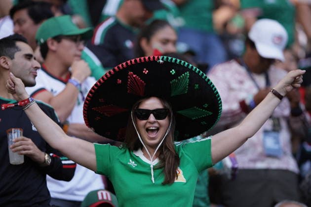 Mexico v South Korea - FIFA World Cup, WM, Weltmeisterschaft, Fussball 2026 - Group A ZAPOPAN, MEXICO - JUNE 18: A woman wearing a Mexican sombrero is seen as fans support their team during the FIFA World Cup 2026 Group A match between Mexico and South Korea at Guadalajara Stadium on June 18, 2026 in Zapopan, Mexico. Luciano Gonzalez Anadolu Zapopan Mexico. Editorial use only. Please get in touch for any other usage.  Copyright: x2026xAnadoluxLucianoxGonzalezx