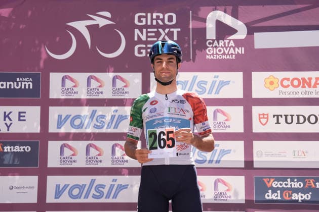 Italy s Mattia Negrente of XDS Astana Development Team during Stage 6 of the Giro Next Gen 2026, from Velletri to Subiaco-Monte Livata, Italy, Friday, June 19, 2026.  Copyright: xMassimoxPaolone LaPressex