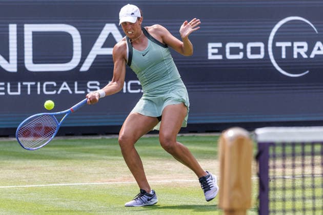 Berlin, 15.06.26, Tennis: VANDA Pharmaceuticals BERLIN TENNIS OPEN 2026 im Steffi-Graf-Stadion. Damen, Einzel. J. Pegula (USA) vs M. Keys (USA). Madison Keys retourniert einen Ball. VANDA Pharmaceuticals BERLIN TENNIS OPEN 2026