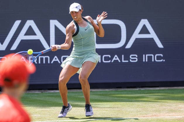 Berlin, 15.06.26, Tennis: VANDA Pharmaceuticals BERLIN TENNIS OPEN 2026 im Steffi-Graf-Stadion. Damen, Einzel. J. Pegula (USA) vs M. Keys (USA). Jessica Pegula retourniert einen Ball. VANDA Pharmaceuticals BERLIN TENNIS OPEN 2026