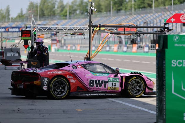 Pitlane, Detail, Matteo Cairoli (I Emil Frey Racing 14), Ferrari 296 GT3 Evo, DTM (German Touring Car Championship) - Round 3 - Free Practice, DEKRA Lausitzring on 19.06.2026. Brandenburg Deutschland Copyright: xO.Franke,xSportblen.dex