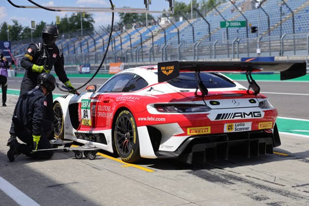 Pitlane, Detail, Tom Kalender (D Mercedes-AMG Team Landgraf, 84), Mercedes-AMG GT3 is pushed into the box, DTM (German Touring Car Championship) - Round 3 - Free Practice, DEKRA Lausitzring on 19.06.2026. Brandenburg Deutschland Copyright: xx