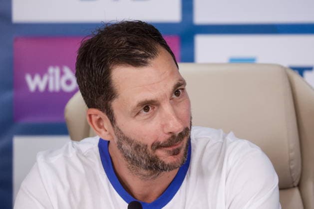 RUSSIA, KHIMKI - JUNE 19, 2026: FC Dynamo Moscow s head coach Sandro Schwarz at a press conference, PK, Pressekonferenz at the Novogorsk-Dynamo training centre in Khimki near Moscow. Mikhail Sinitsyn TASS  94017790