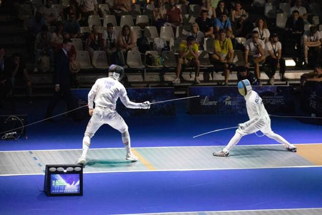 June 19, 2026, Antony, Hauts-De-Seine, France: Paris, France: Ukraine defeated Hungary in the quarterfinals of the team men s o po e event at the European Fencing Championships in Antony. Antony France - ZUMAp284 20260619_zip_p284_001 Copyright: xMickaelxPintax