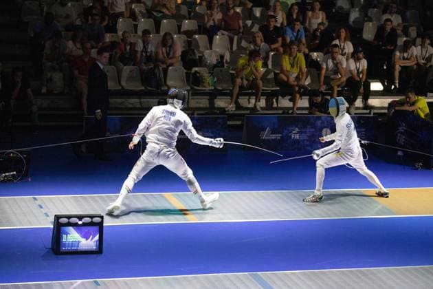 June 19, 2026, Antony, Hauts-De-Seine, France: Paris, France: Ukraine defeated Hungary in the quarterfinals of the team men s o po e event at the European Fencing Championships in Antony. Antony France - ZUMAp284 20260619_zip_p284_002 Copyright: xMickaelxPintax