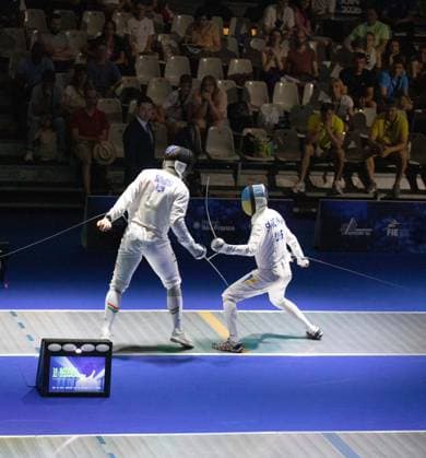 June 19, 2026, Antony, Hauts-De-Seine, France: Paris, France: Ukraine defeated Hungary in the quarterfinals of the team men s o po e event at the European Fencing Championships in Antony. Antony France - ZUMAp284 20260619_zip_p284_005 Copyright: xMickaelxPintax