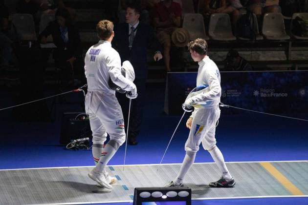 June 19, 2026, Antony, Hauts-De-Seine, France: Paris, France: Ukraine defeated Hungary in the quarterfinals of the team men s o po e event at the European Fencing Championships in Antony. Antony France - ZUMAp284 20260619_zip_p284_010 Copyright: xMickaelxPintax
