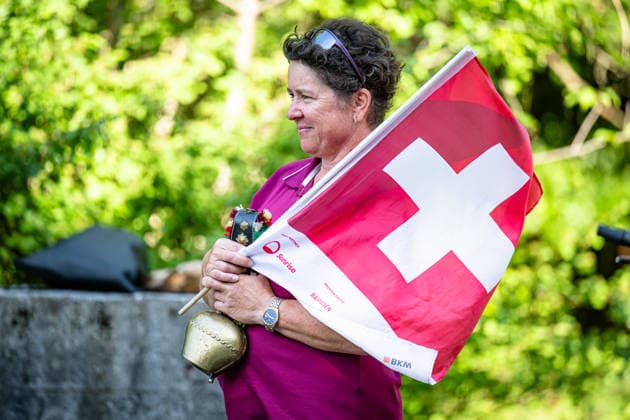 Cycling Fans: Tour de Suisse - Women 2026 - 3. Stage Cycling Fans Querformat - quer - horizontal - Landscape - Event Veranstaltung: Tour de Suisse - 3. Stage - Elite Women - Category Kategorie: Cycling - Road cycling, Rad, Radsport, Strasse - Cycling Tour - Elite Women - WWT - Location Ort: Europe Switzerland - Start & Finish: Bad Ragaz - Discipline: Road Race ( RR ) - Cycling Tour - Distance: 120,8 km - Date Datum: 19.06.2026 Friday -