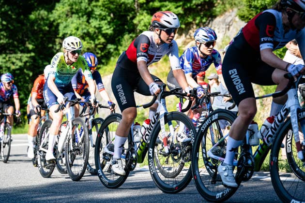 LIECHTI Jasmin: Tour de Suisse - Women 2026 - 3. Stage LIECHTI Jasmin ( SUI ) Swiss Cycling Querformat - quer - horizontal - Landscape - Event Veranstaltung: Tour de Suisse - 3. Stage - Elite Women - Category Kategorie: Cycling - Road cycling, Rad, Radsport, Strasse - Cycling Tour - Elite Women - WWT - Location Ort: Europe Switzerland - Start & Finish: Bad Ragaz - Discipline: Road Race ( RR ) - Cycling Tour - Distance: 120,8 km - Date Datum: 19.06.2026 Friday -