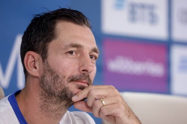 RUSSIA, KHIMKI - JUNE 19, 2026: FC Dynamo Moscow s head coach Sandro Schwarz at a press conference, PK, Pressekonferenz at the Novogorsk-Dynamo training centre in Khimki near Moscow. Mikhail Sinitsyn TASS  94019883