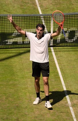 photo : matchball und Jubel bei Taylor FRITZ (USA) Tennis-Turnier Terra Wortmann Cup im Gerry Weber Sportpark in Halle Westfalen - Viertelfinales - am Fr. 19.06.2026