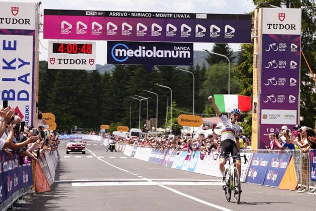 Italy s Lorenzo Mark Finn of Red Bull - Bora - Hansgrohe Rookies stage winner during Stage 6 of the Giro Next Generation from Velletri - Subiaco to Monte Livata Italy, June 19, 2026(Photo Fabio Ferrari LaPresse)  Copyright: xFabioxFerrarix LaPressex