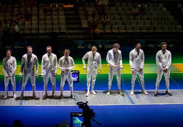 June 19, 2026, Paris, Paris, France: France is facing Ukraine in the semifinals of the men s team o po e event at the European Fencing Championships. France News - June 19, 2026  - ZUMAp284 20260619_zip_p284_026 Copyright: xMickaelxPintax