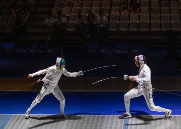 June 19, 2026, Paris, Paris, France: France is facing Ukraine in the semifinals of the men s team o po e event at the European Fencing Championships. France News - June 19, 2026  - ZUMAp284 20260619_zip_p284_035 Copyright: xMickaelxPintax