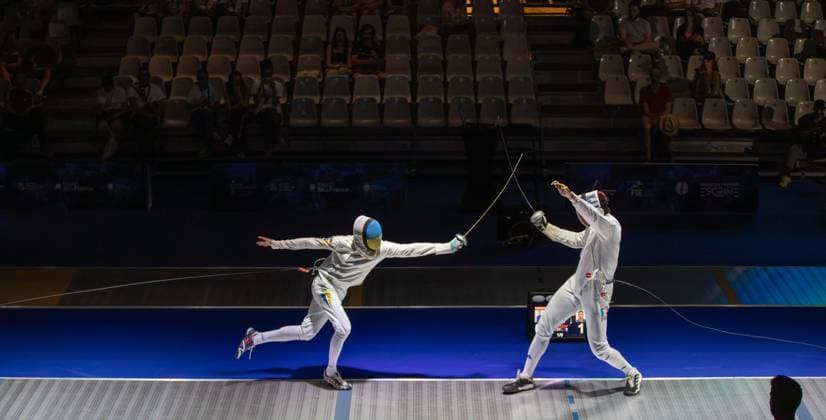 June 19, 2026, Paris, Paris, France: France is facing Ukraine in the semifinals of the men s team o po e event at the European Fencing Championships. France News - June 19, 2026  - ZUMAp284 20260619_zip_p284_037 Copyright: xMickaelxPintax