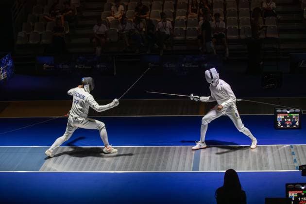 June 19, 2026, Paris, Paris, France: France is facing Ukraine in the semifinals of the men s team o po e event at the European Fencing Championships. France News - June 19, 2026  - ZUMAp284 20260619_zip_p284_051 Copyright: xMickaelxPintax