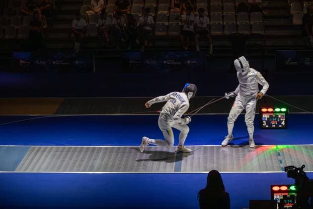 June 19, 2026, Paris, Paris, France: France is facing Ukraine in the semifinals of the men s team o po e event at the European Fencing Championships. France News - June 19, 2026  - ZUMAp284 20260619_zip_p284_053 Copyright: xMickaelxPintax