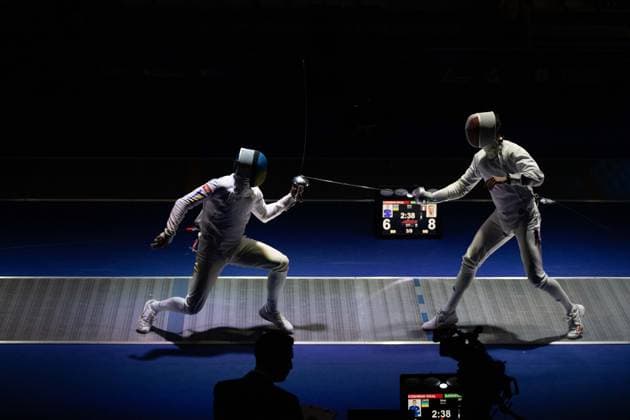 June 19, 2026, Paris, Paris, France: France is facing Ukraine in the semifinals of the men s team o po e event at the European Fencing Championships. France News - June 19, 2026  - ZUMAp284 20260619_zip_p284_055 Copyright: xMickaelxPintax