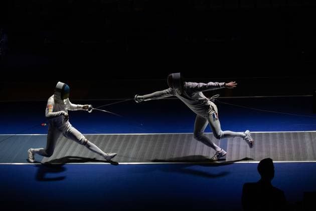 June 19, 2026, Paris, Paris, France: France is facing Ukraine in the semifinals of the men s team o po e event at the European Fencing Championships. France News - June 19, 2026  - ZUMAp284 20260619_zip_p284_060 Copyright: xMickaelxPintax